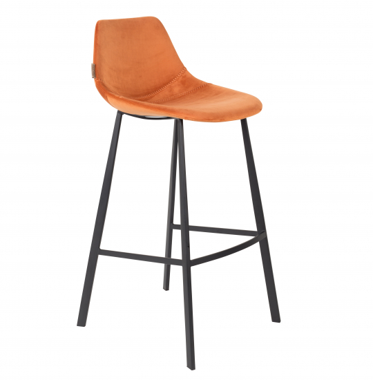 Barhocker 'Franky' - Orange/Samt L