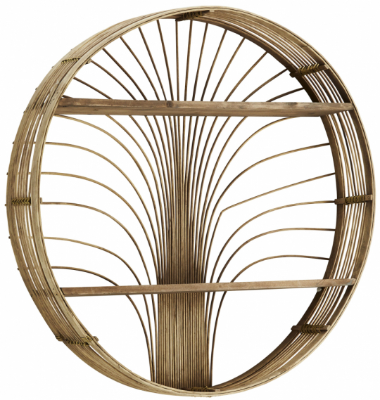 Rundes Wandregal 'Bamboo' - Rattan