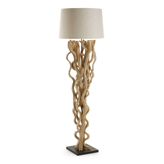 Stehlampe 'Abun' - Braun/Beige