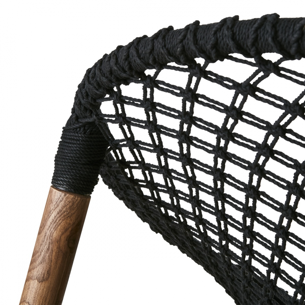 Sofa 'Elof' - Makramee/schwarz