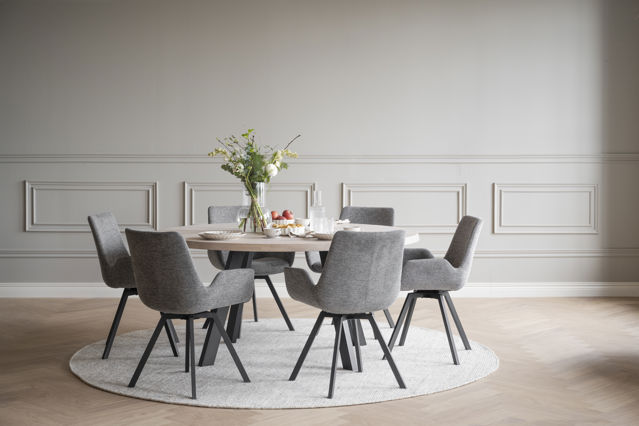 Esstisch 'Fred' Rund 160cm - Weiß pigmentiert