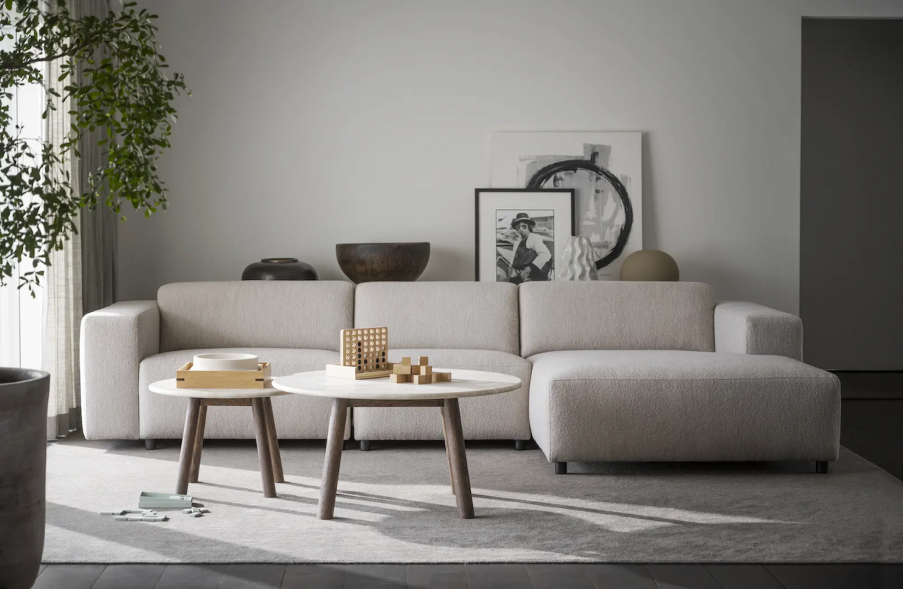 4-Sitzer-Sofa 'Willard' Chaiselongue H - Hellbeige