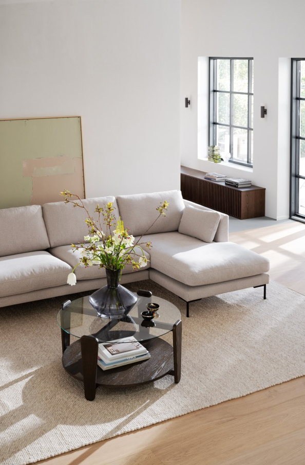 Sofa 'Corwin' Chaiselongue rechts - Hellbeige