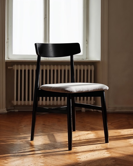 Esszimmerstuhl 'Ystad' - Schwarz/Grau