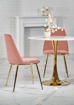 Esstisch 'Navarra' Rund 90cm - Marmor/Gold