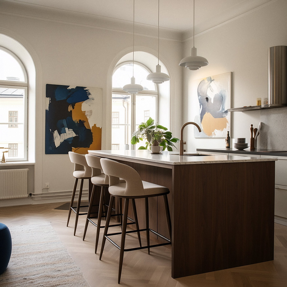 Barhocker 'Vestby' - Beige/Braun