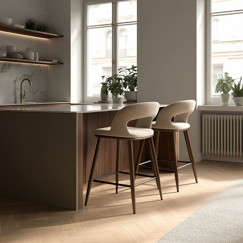 Barhocker 'Vestby' - Beige/Braun