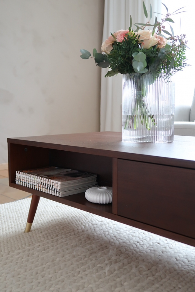 Couchtisch 'Prime' - Nussbaum/Messing