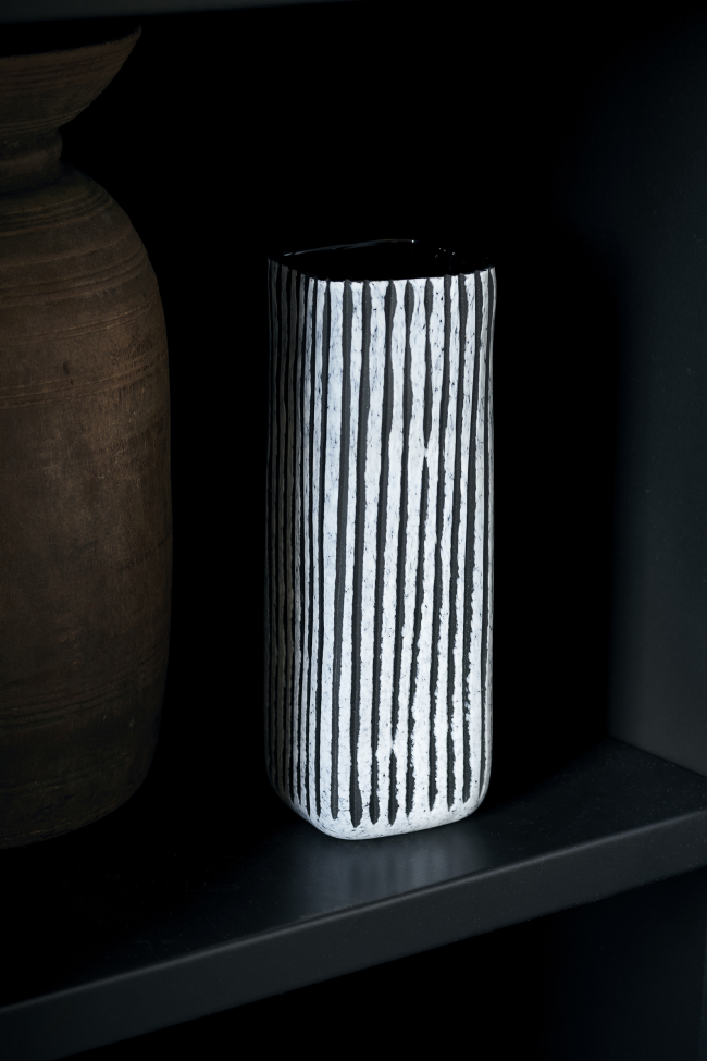 Vase 'Surat' - Schwarz/Grau