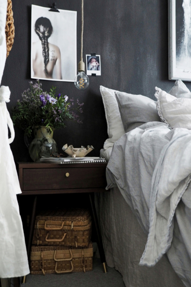 Nachttisch 'Prime' - Nussbaum/Messing