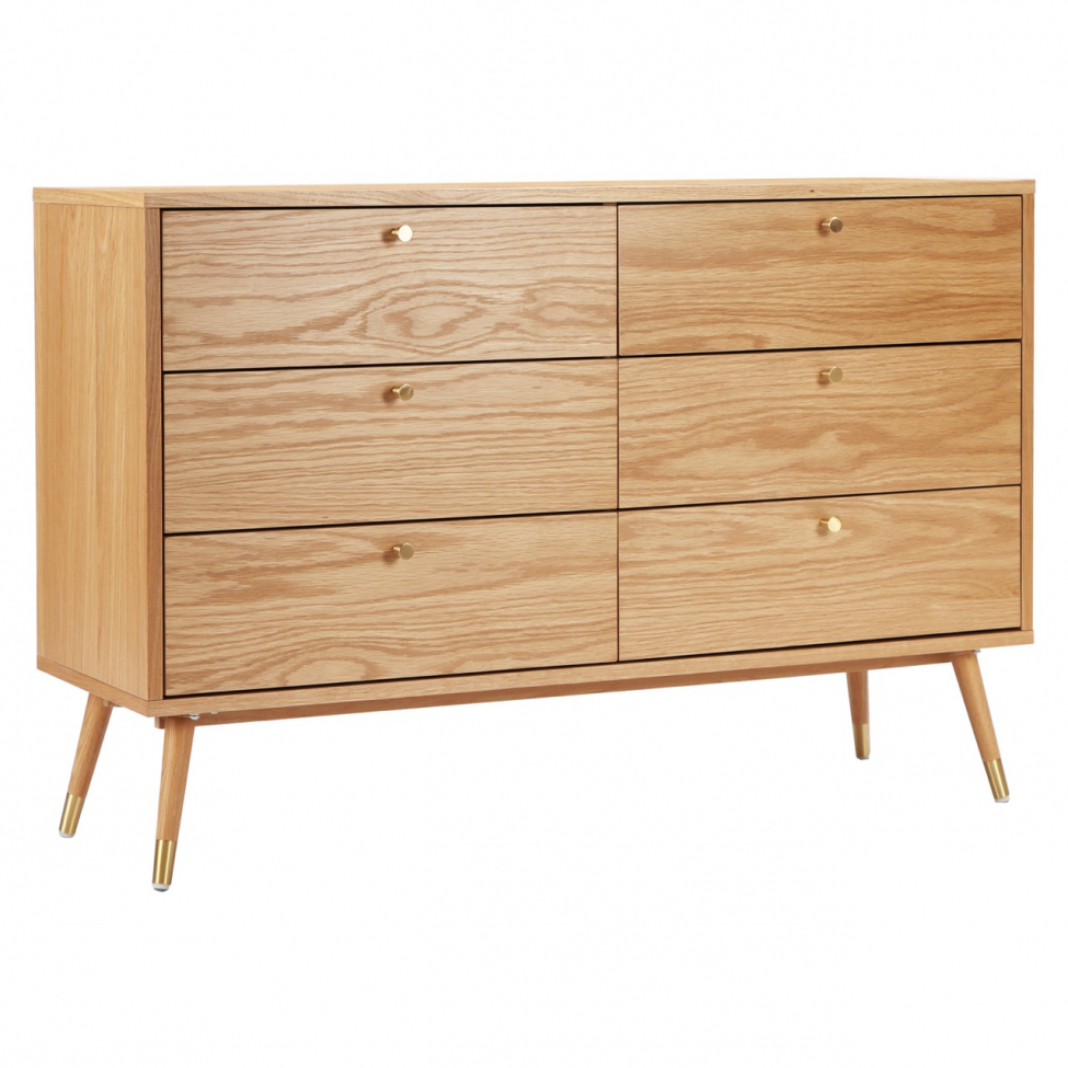 Kommode 'Prime' 6 Schubladen - Eiche