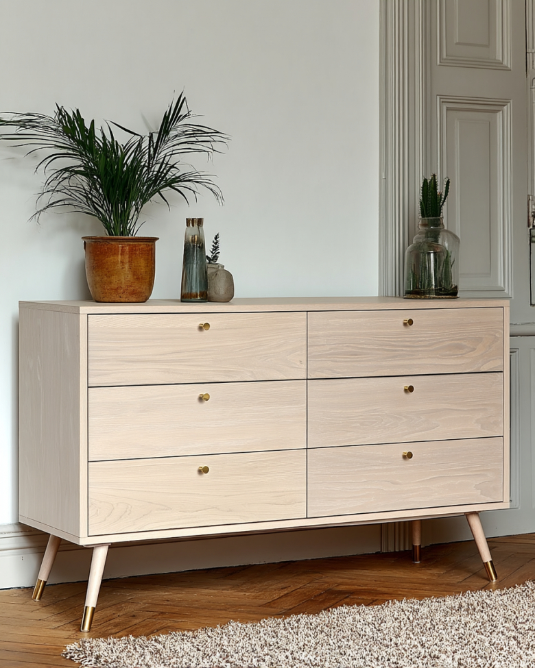 Kommode 'Prime' 6 Schubladen - Vit ek