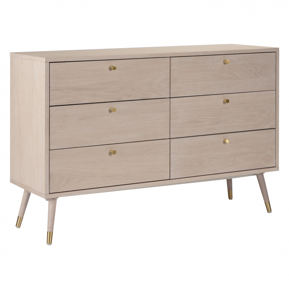 Kommode 'Prime' 6 Schubladen - Vit ek