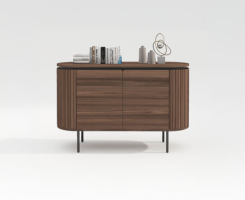 Sideboard 'Kärra' - Walnuss/Schwarz