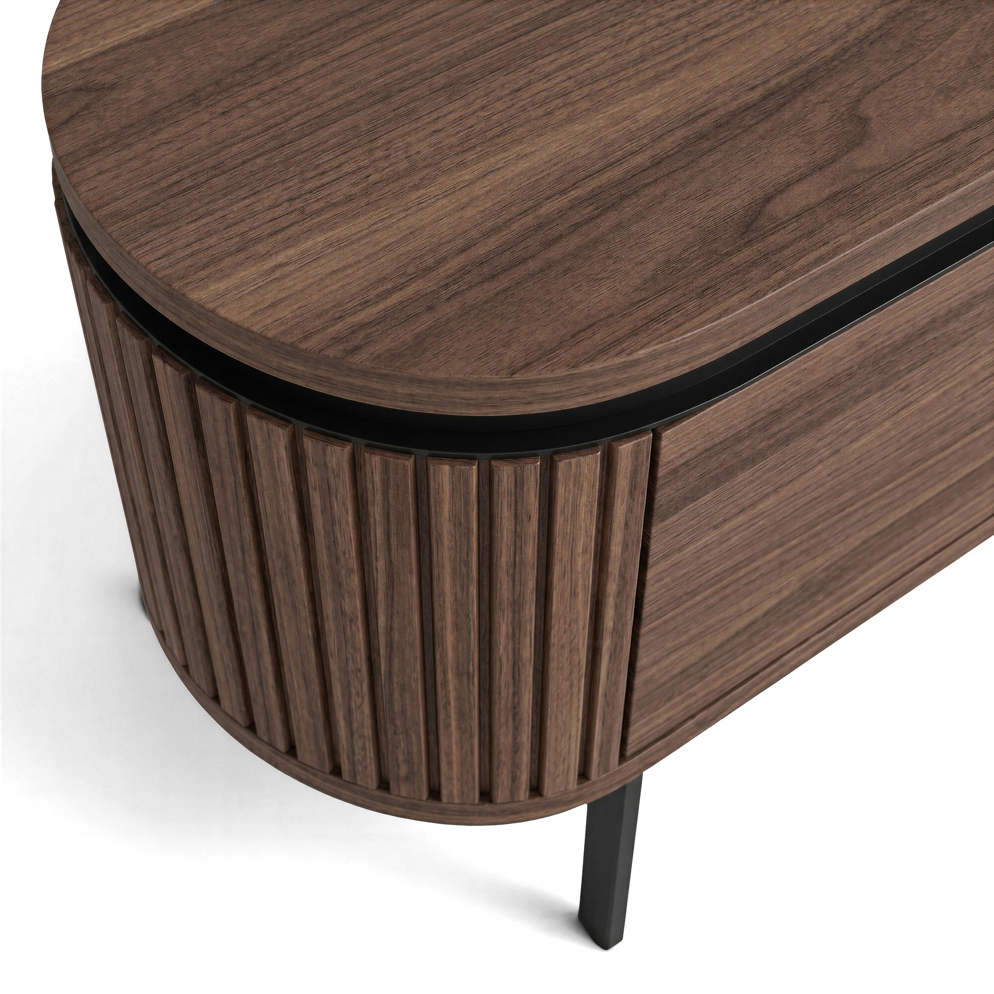 Sideboard 'Kärra' - Walnuss/Schwarz