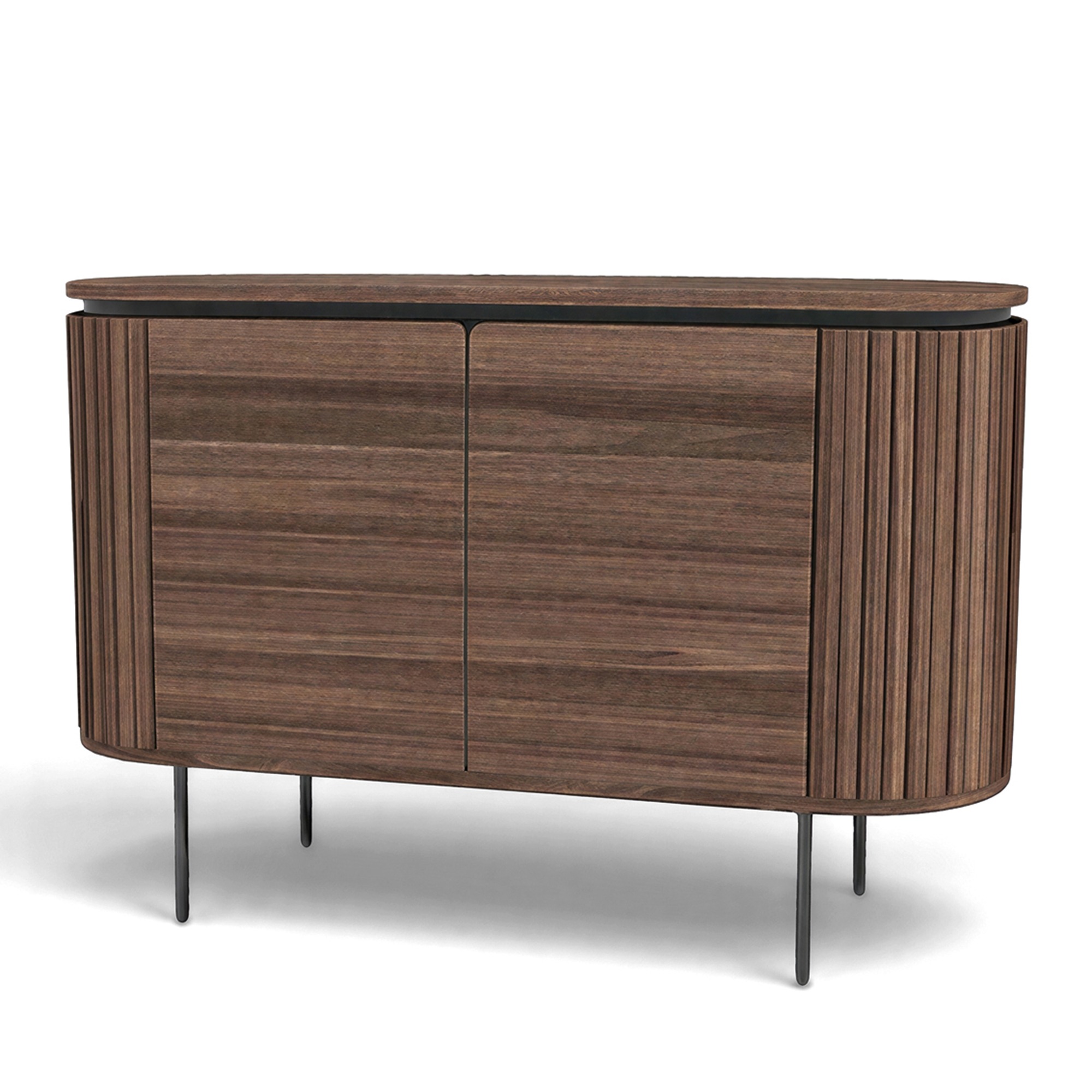 Sideboard 'Kärra' - Walnuss/Schwarz