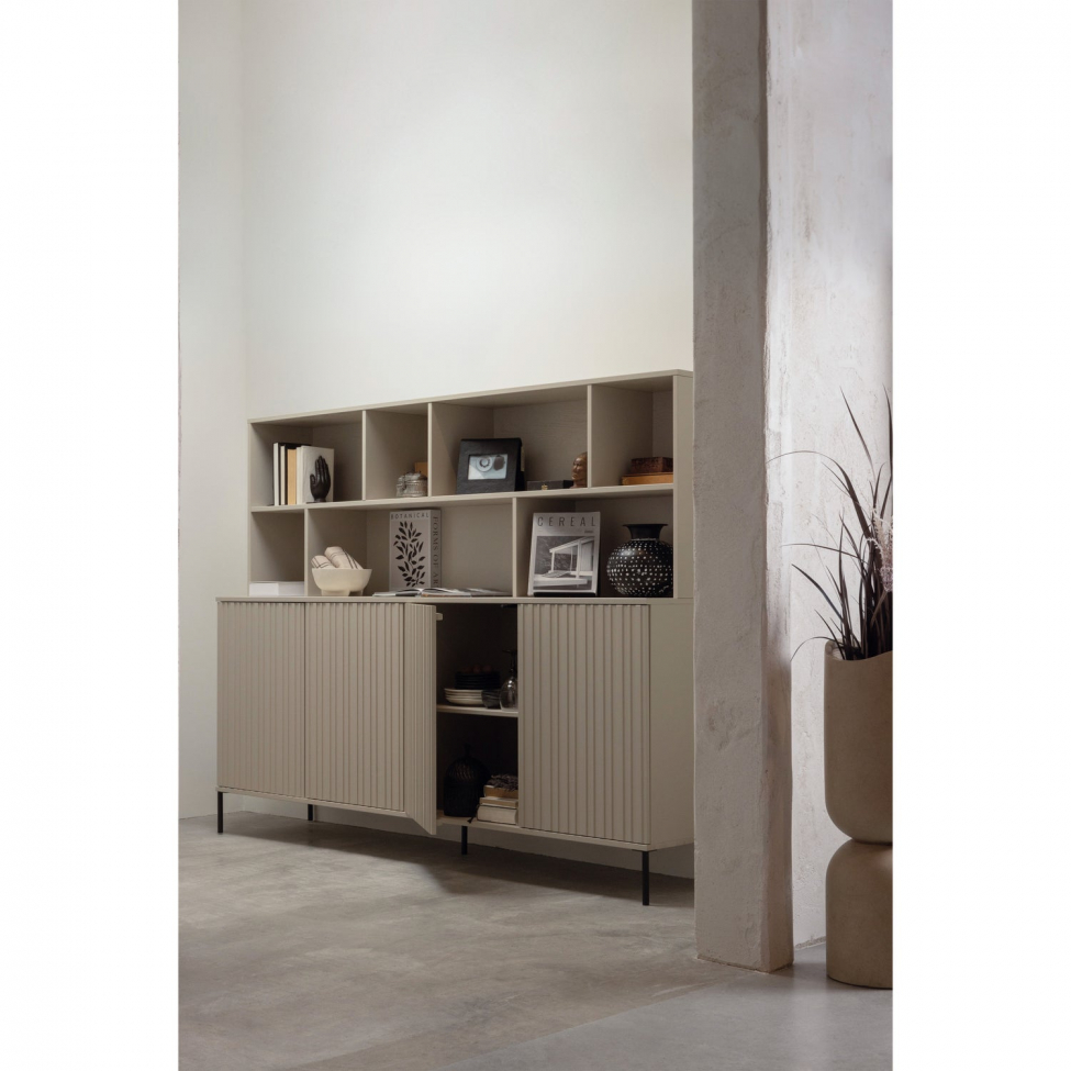 Sideboard 'New Gravure' 200cm - Beige/Schwarz
