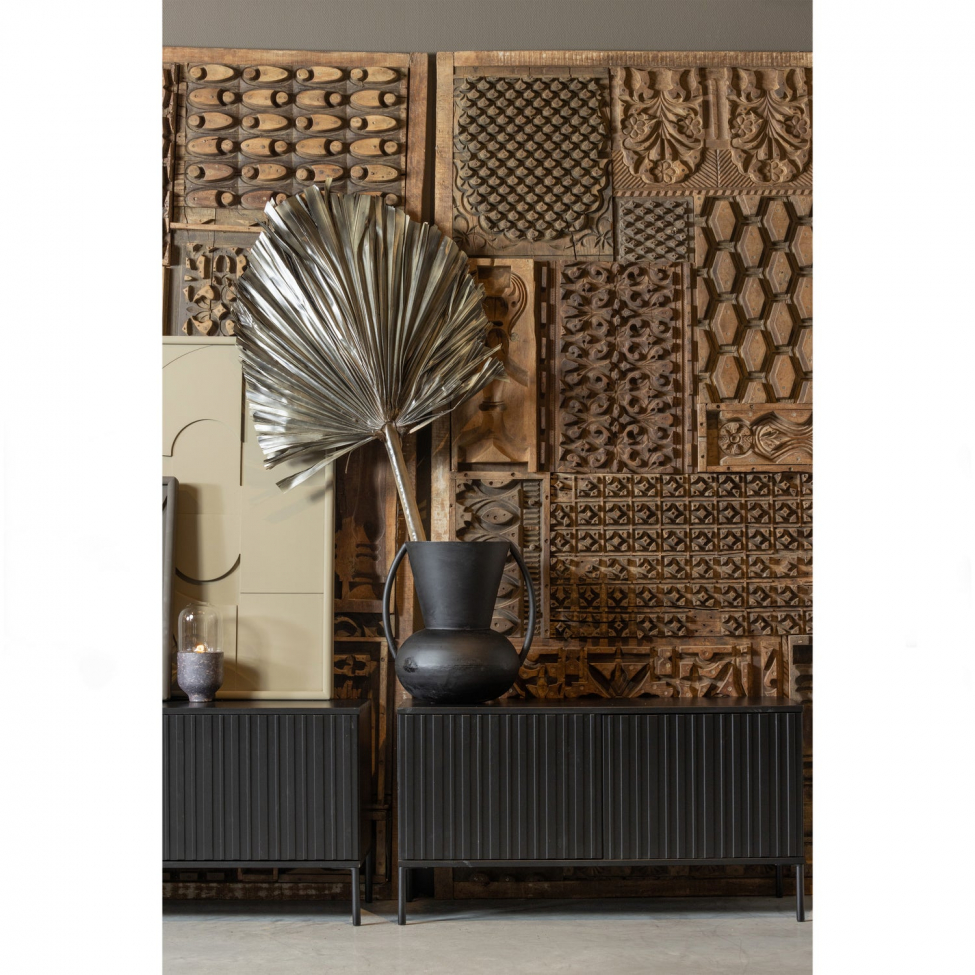 TV-Ständer 'New Gravure' 150 cm - Schwarz/Schwarz