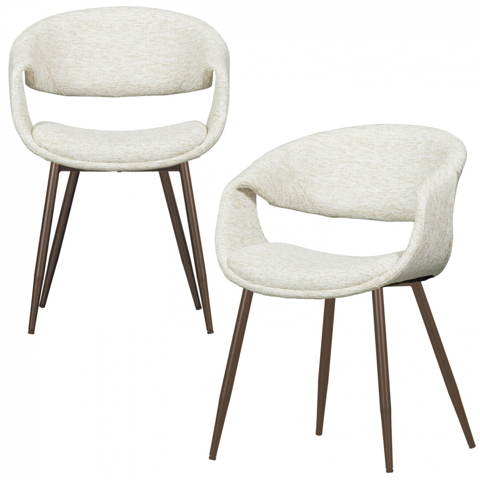 Esszimmerstuhl 'Yossi' - Weiß/Kupfer