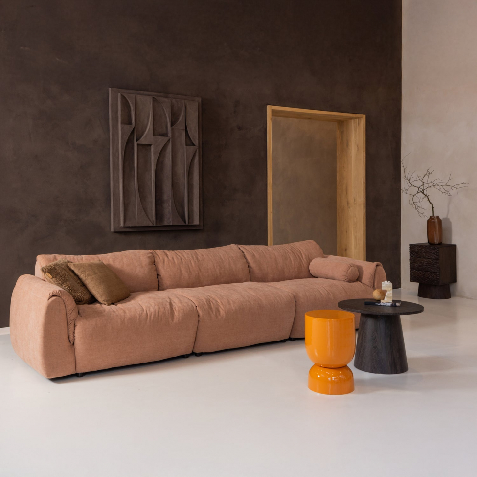 Sofa 'Baggy' 3-Sitzer - Braun/Rosa
