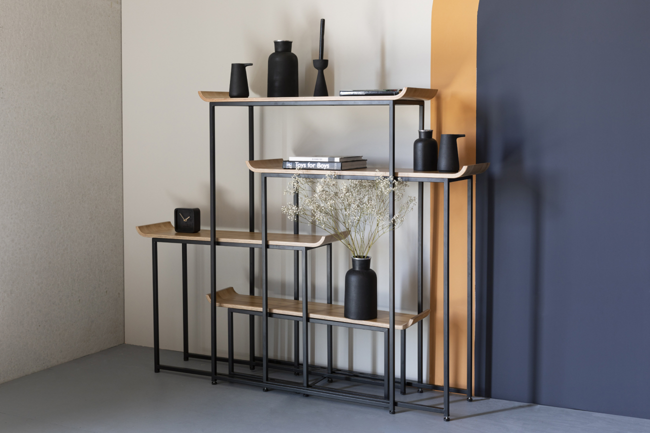 Regal 'Flodka' - Schwarz/Holz