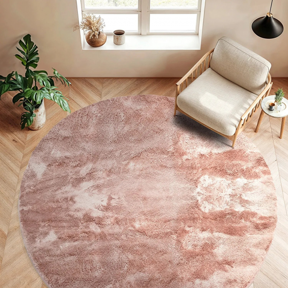 Runder Teppich 'Aranga Super Soft Fur' 240cm – Rosa
