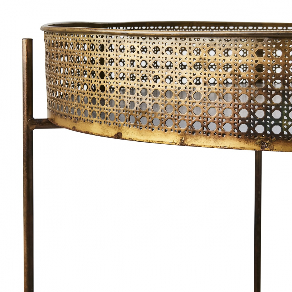 Beistelltisch 'Thomas L' - Messing/Eisen