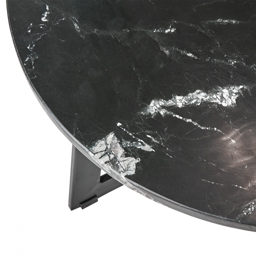 Couchtisch 'Milan L' ca. 70cm - Schwarz/Marmor