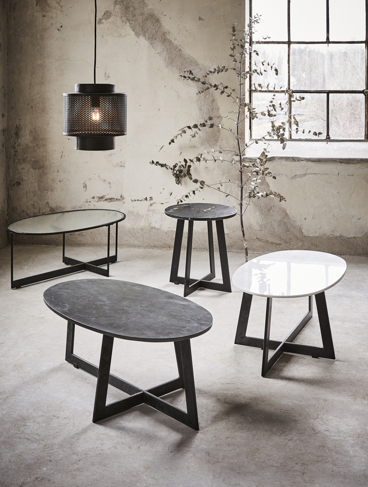 Couchtisch 'Milan' 90x50cm - Schwarz/Glas