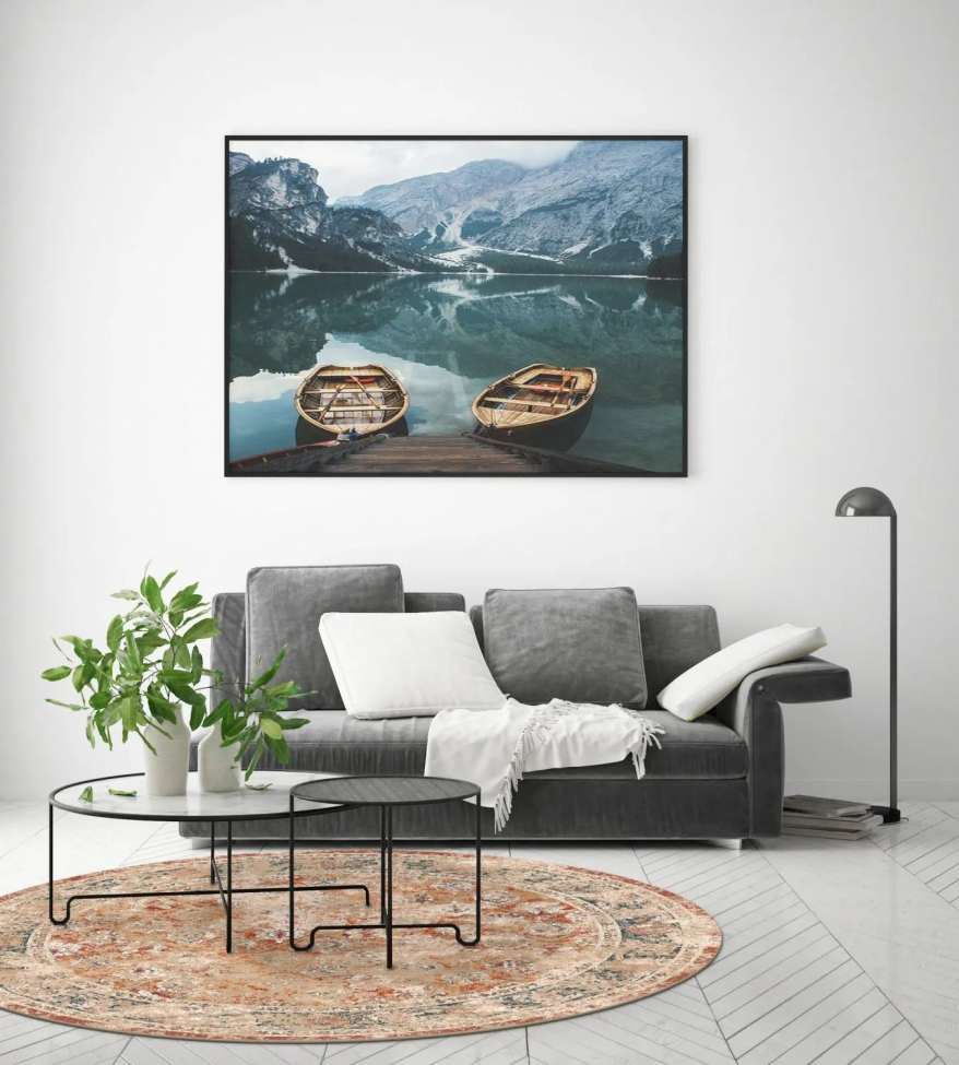 Runder Teppich 'Douz' 120cm - Rot/Mehrfarbig