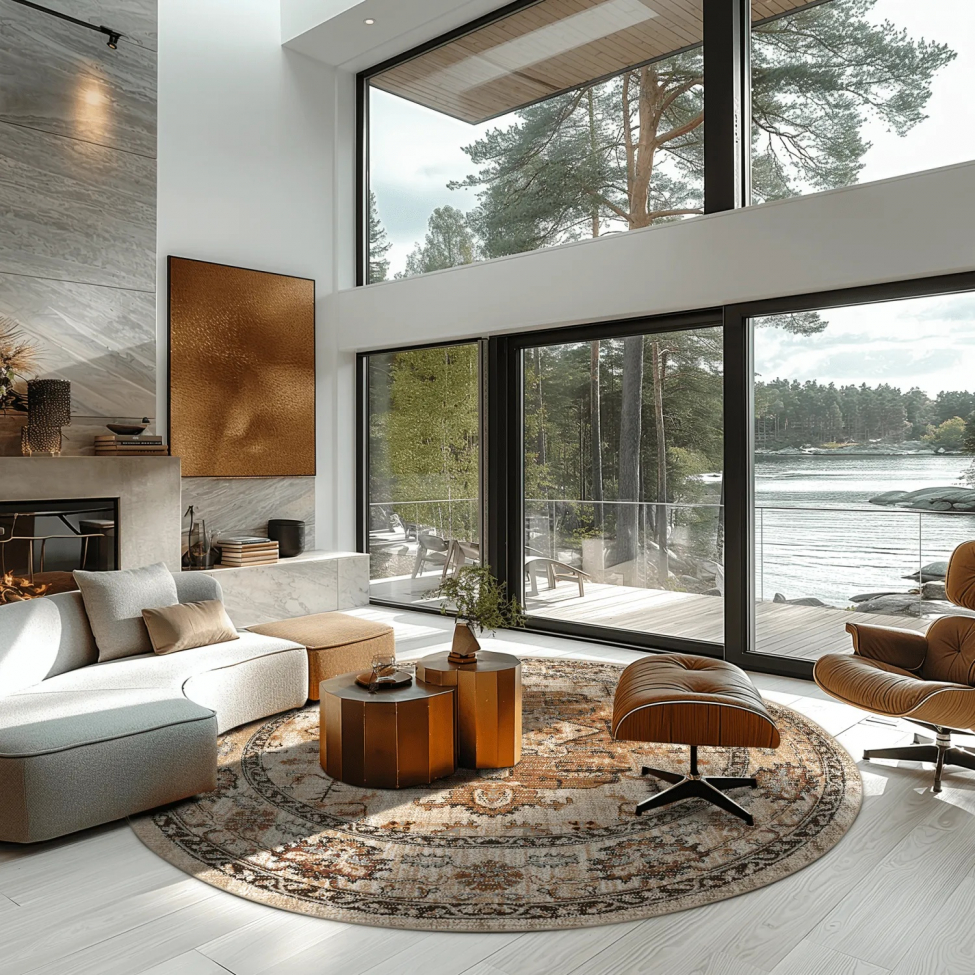 Runder Teppich 'Siliana' 180cm - Beige