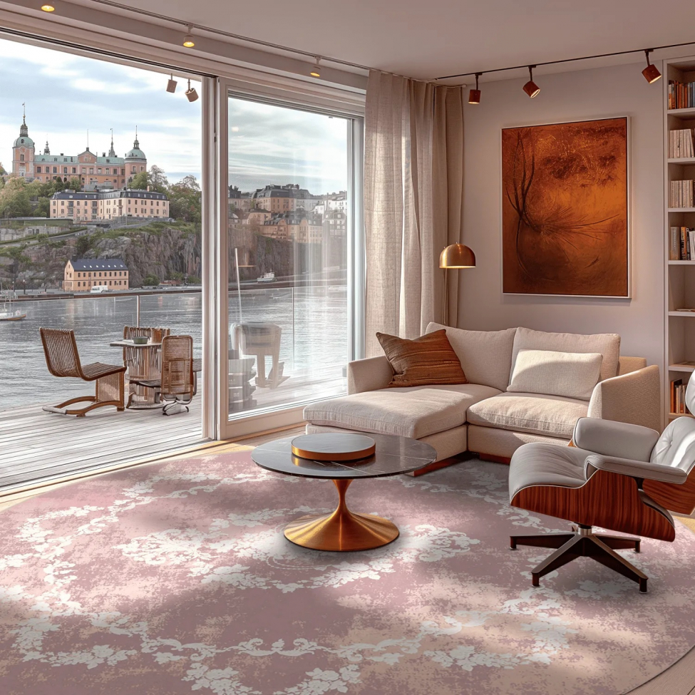 Runder Teppich 'Nefta' 180cm - Rosa