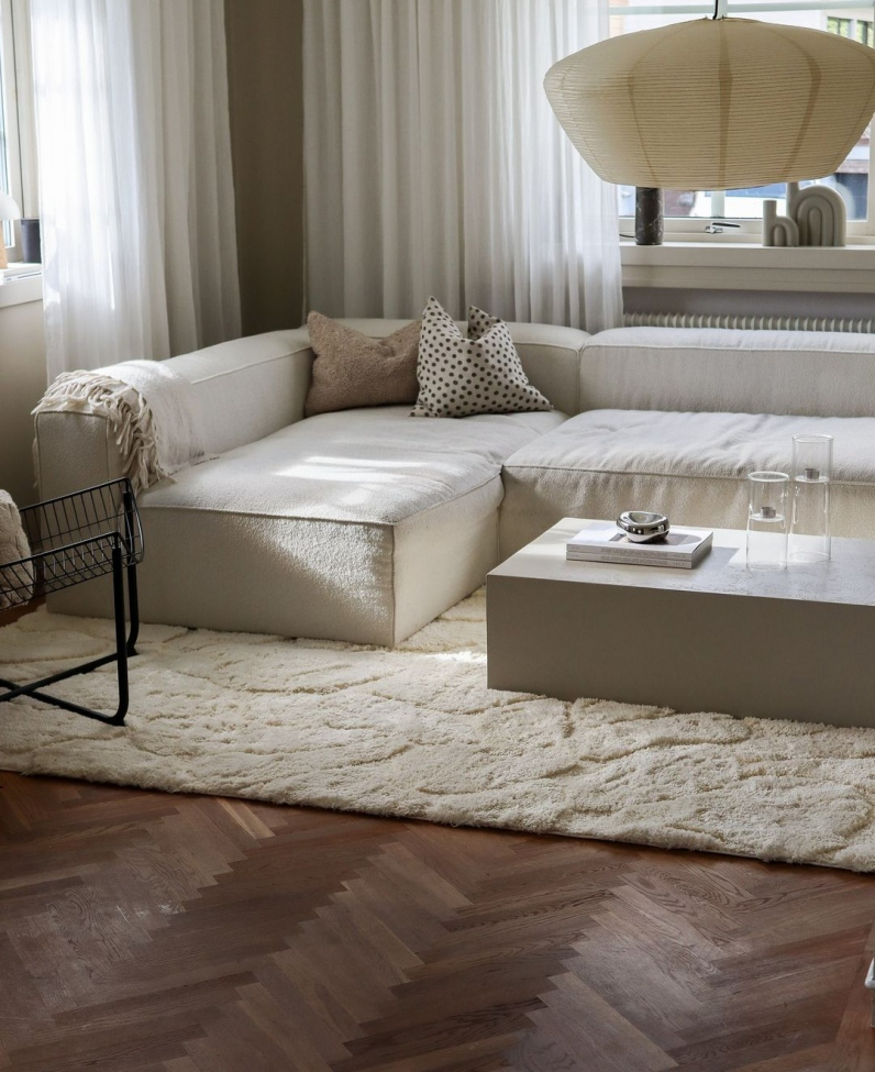 Hochflorteppich 'Ada' 120x180cm - Weiß