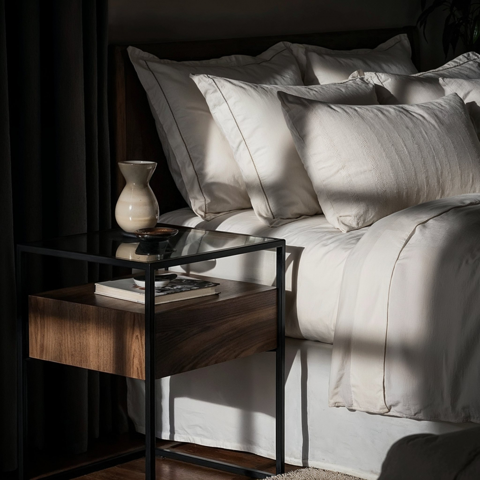 Nachttisch 'Detroit' - Nussbaum/Schwarz