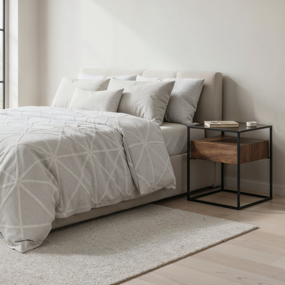 Nachttisch 'Detroit' - Nussbaum/Schwarz