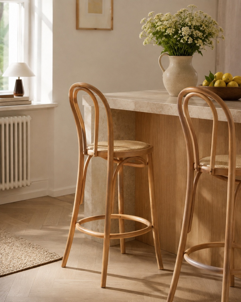 Barstuhle 'Bistro' - Natur/Beige