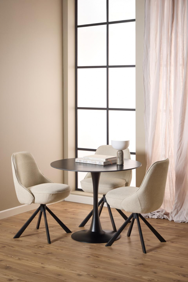 Esstisch 'Malta' Rund 90x75cm - Schwarz