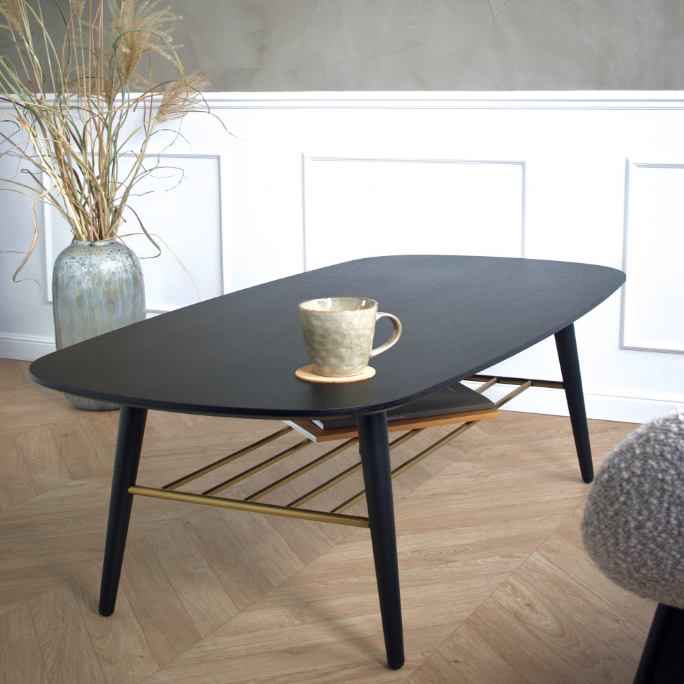 Couchtisch oval 'Dawn' - Schwarz