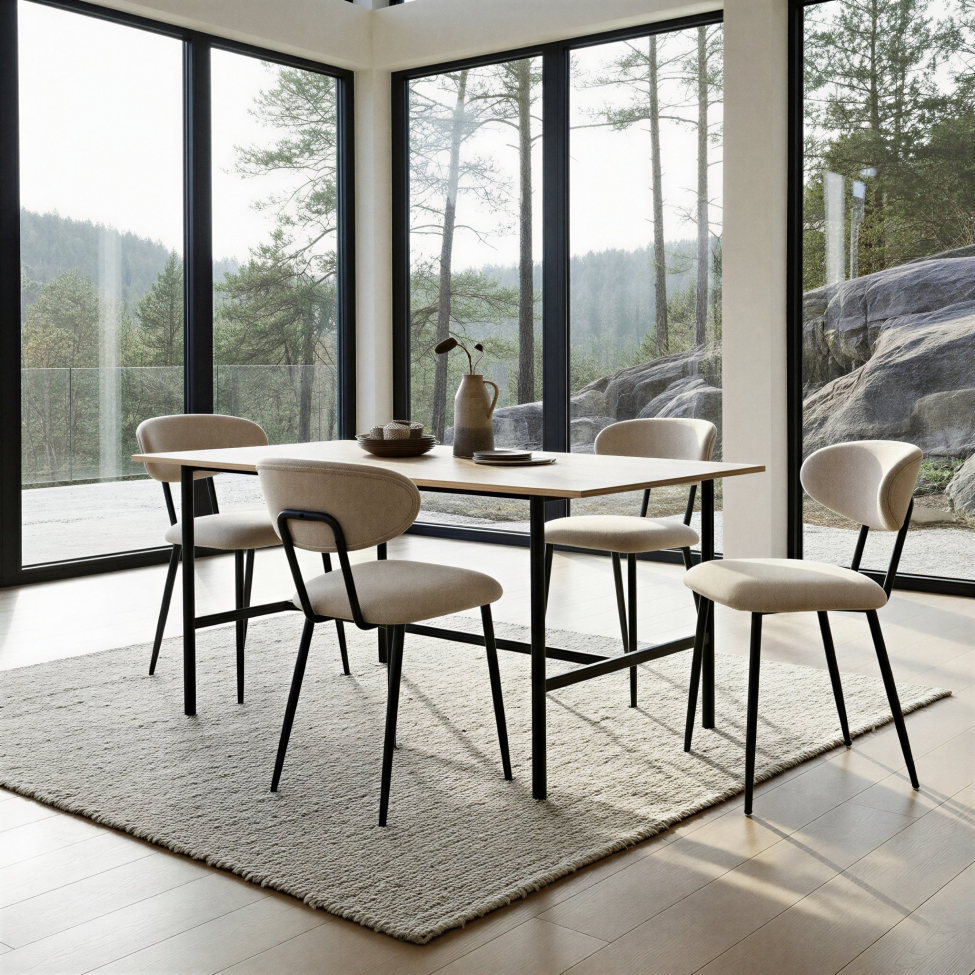 Esstisch 'Line' - Eiche/Schwarz