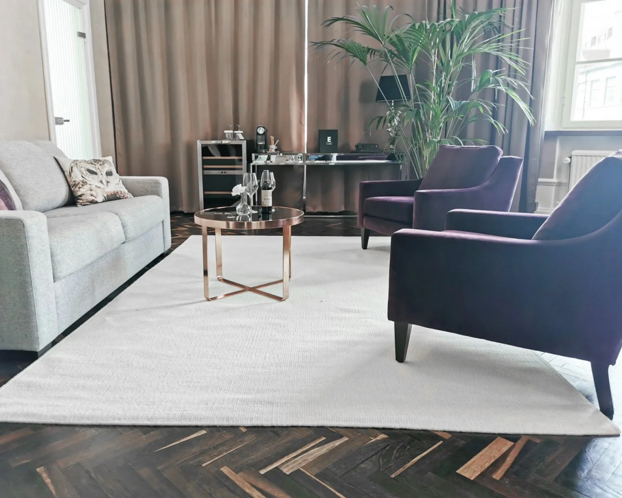 Wollteppich 'Hamilton' 240 x 240cm – Weiß