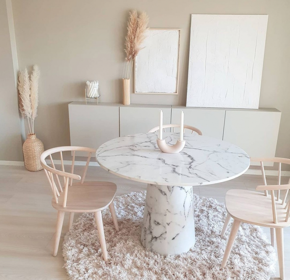 Runder Teppich 'Janjira' 160cm - Offwhite