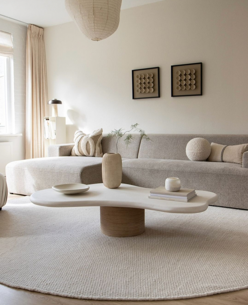 Runder Teppich 'Coastal' 200cm - Creme