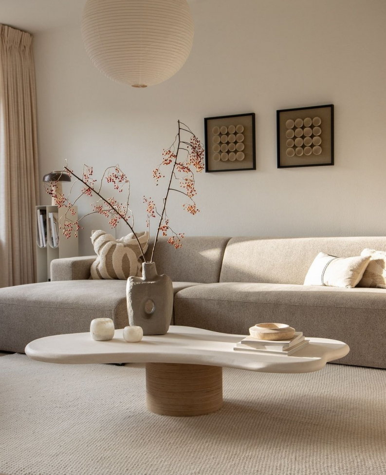 Runder Teppich 'Coastal' 200cm - Creme