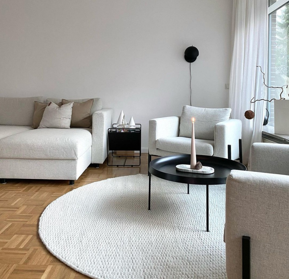 Runder Teppich 'Cartmel' 200cm - Offwhite