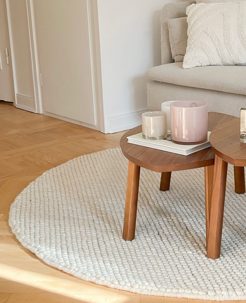 Runder Teppich 'Avafors' 240cm - Beige