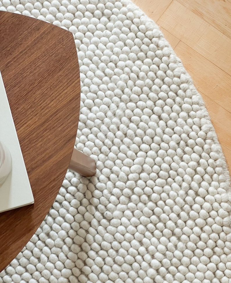 Runder Teppich 'Avafors' 240cm - Beige