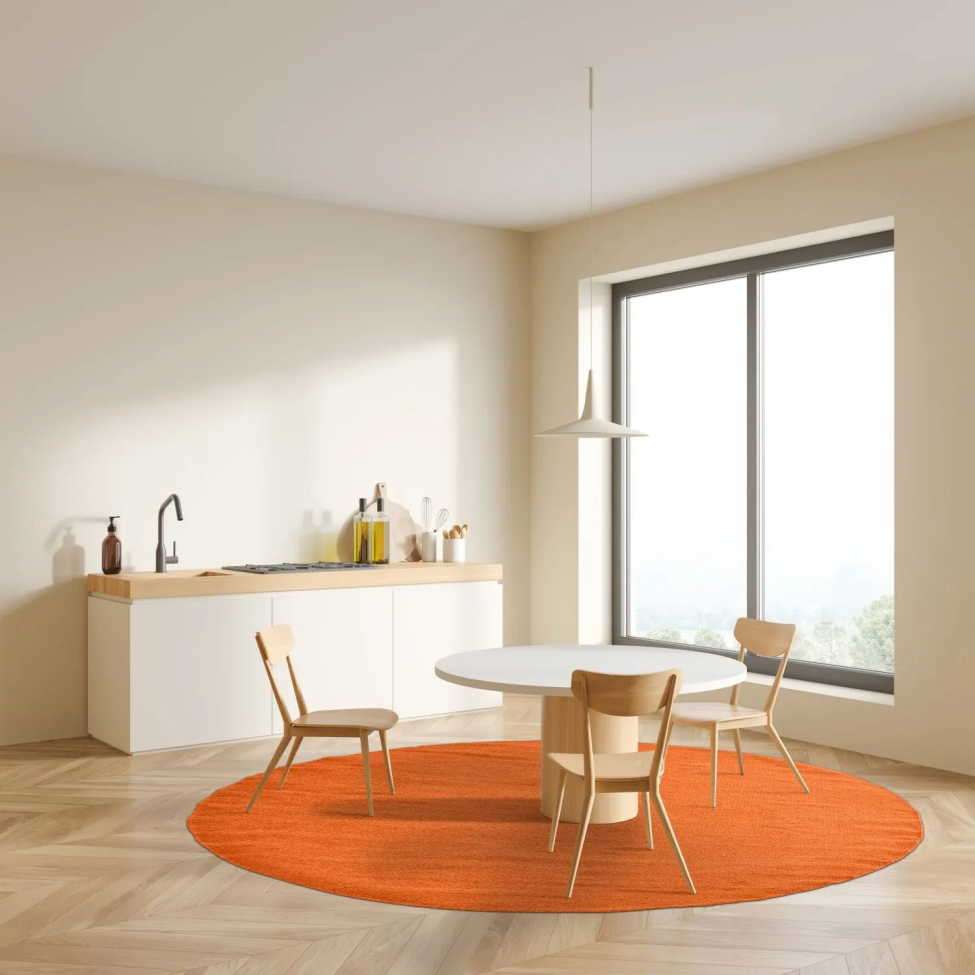 Runder Teppich 'Hamilton' 160cm - Orange Peel