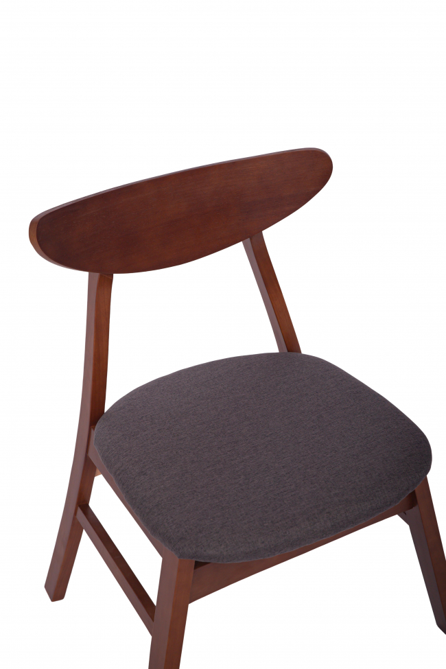 Stuhl 'Asta' - Walnuss/Dunkelgrau