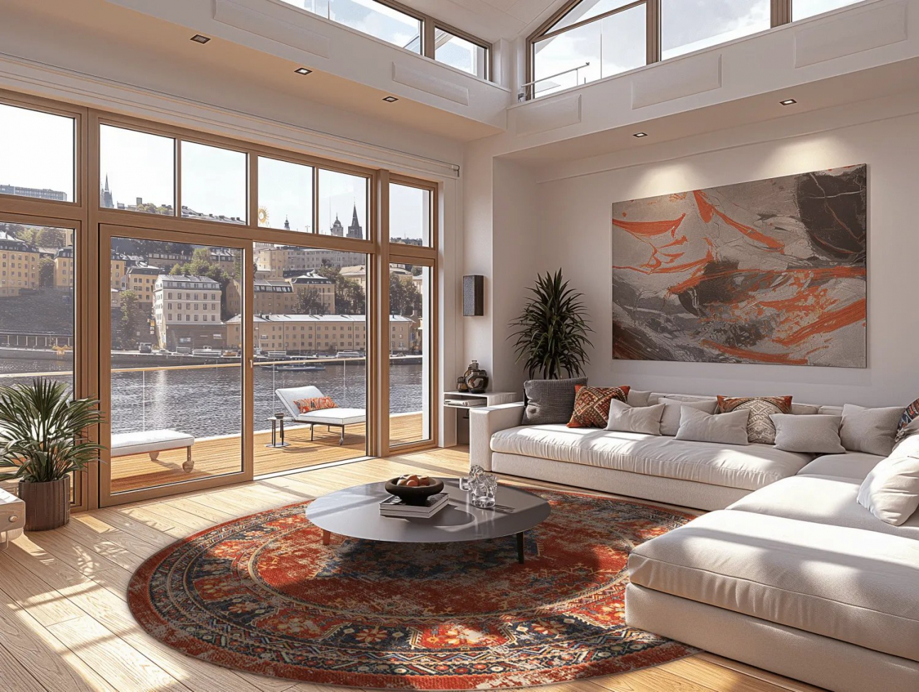 Runder Teppich 'Soussi' 120cm - Rot/Mehrfarbig