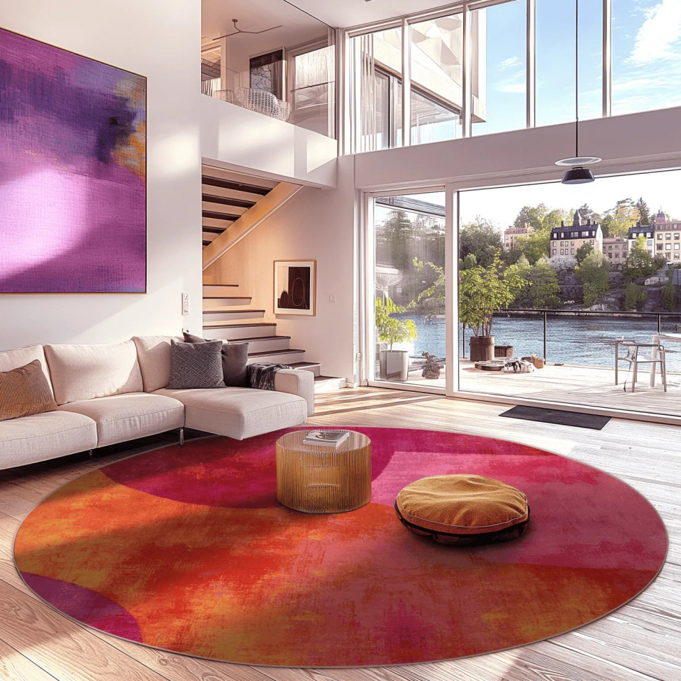 Runder Teppich 'Lazio' 120cm – Rosa